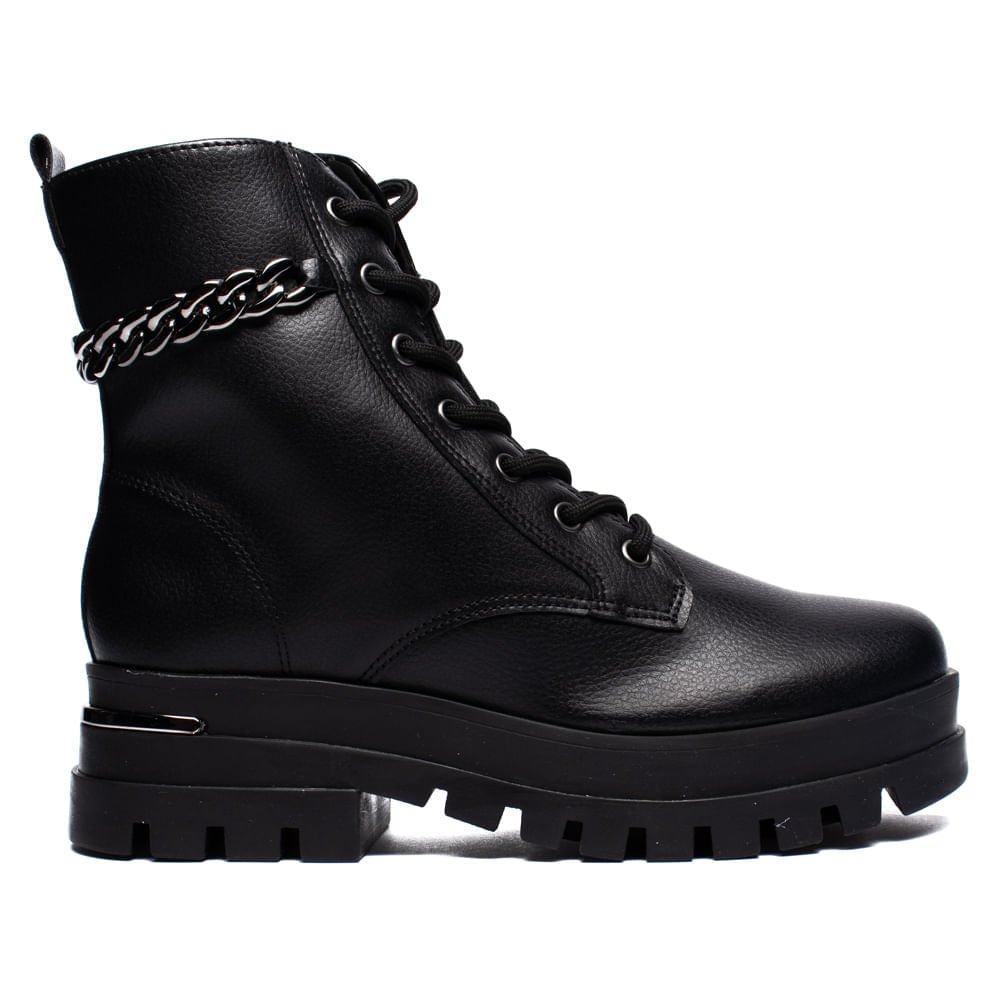 Coturno Feminino Via Marte Napa Floater Metalizado Preto