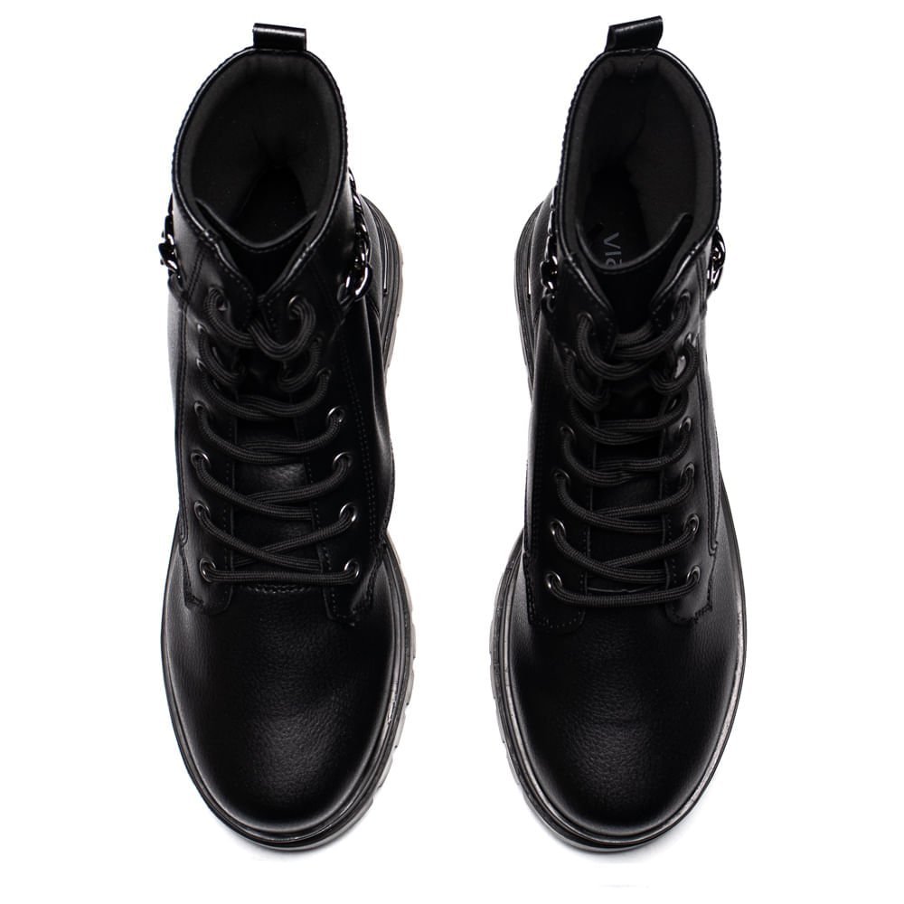 Coturno Feminino Via Marte Napa Floater Metalizado Preto Preto 4