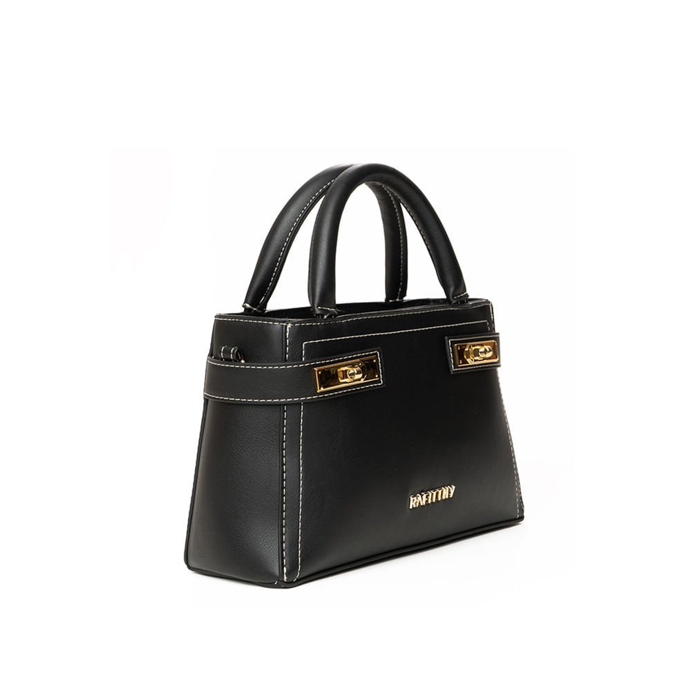 Bolsa Feminina Rafitthy Tote Pequena Preto Preto 3
