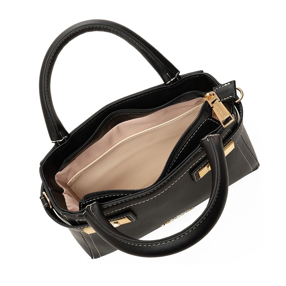 Bolsa Feminina Rafitthy Tote Pequena Preto Preto 4