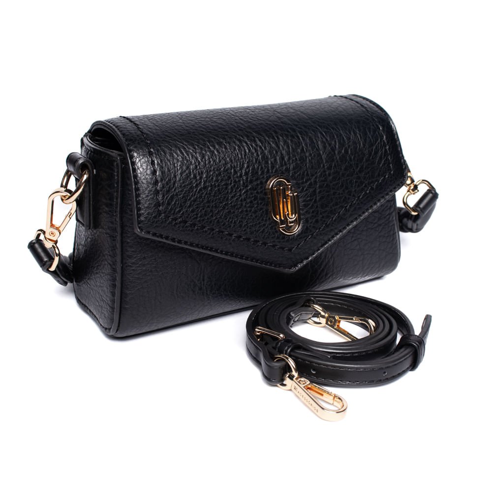 Bolsa Feminina WJ Clutch Pequena Preto Preto 4