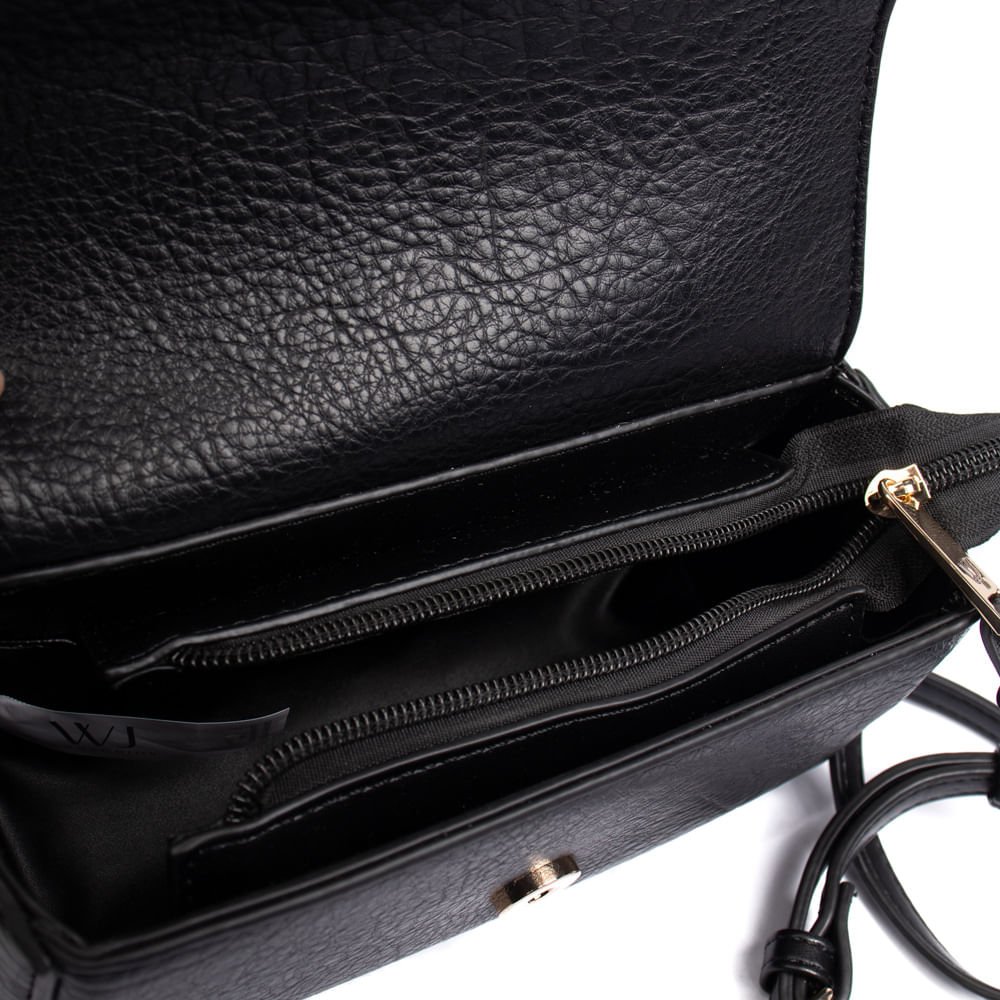 Bolsa Feminina WJ Clutch Pequena Preto Preto 5