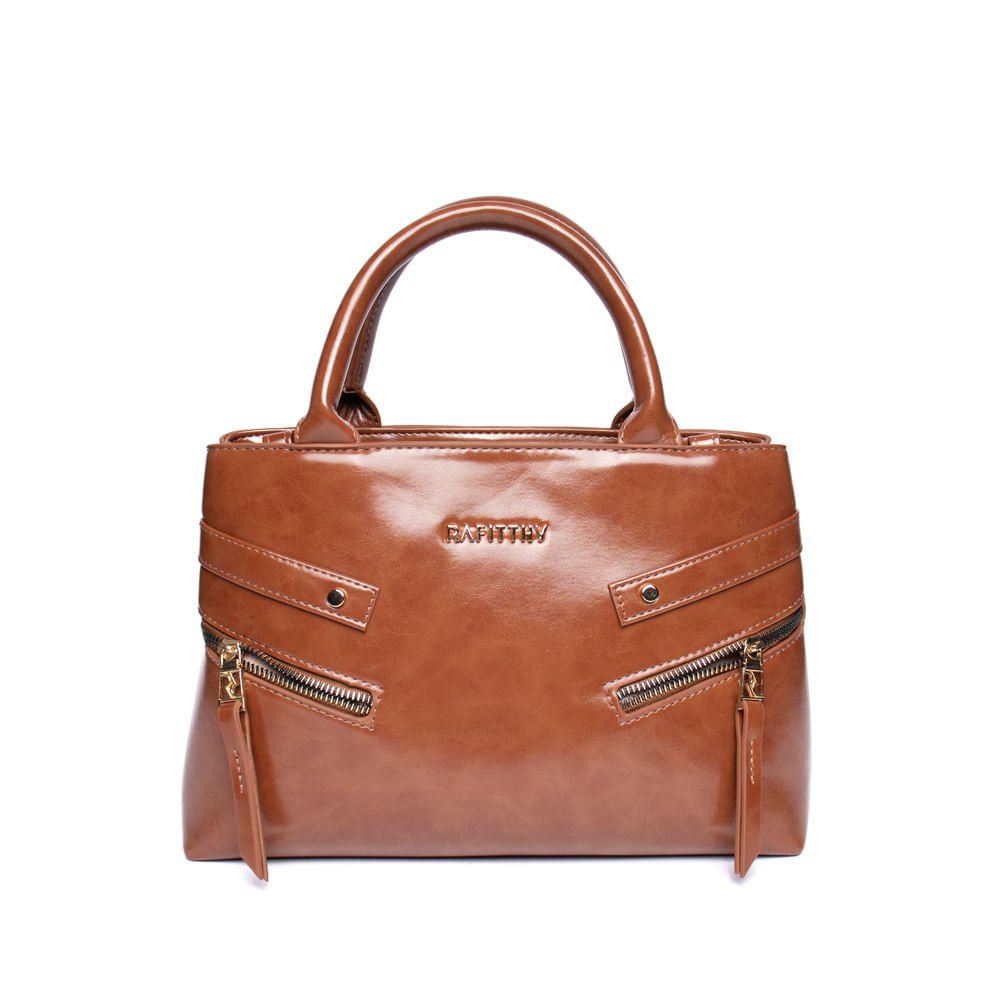 Bolsa Feminina Rafitthy Tiracolo Pequena Verniz Caramelo Caramelo
