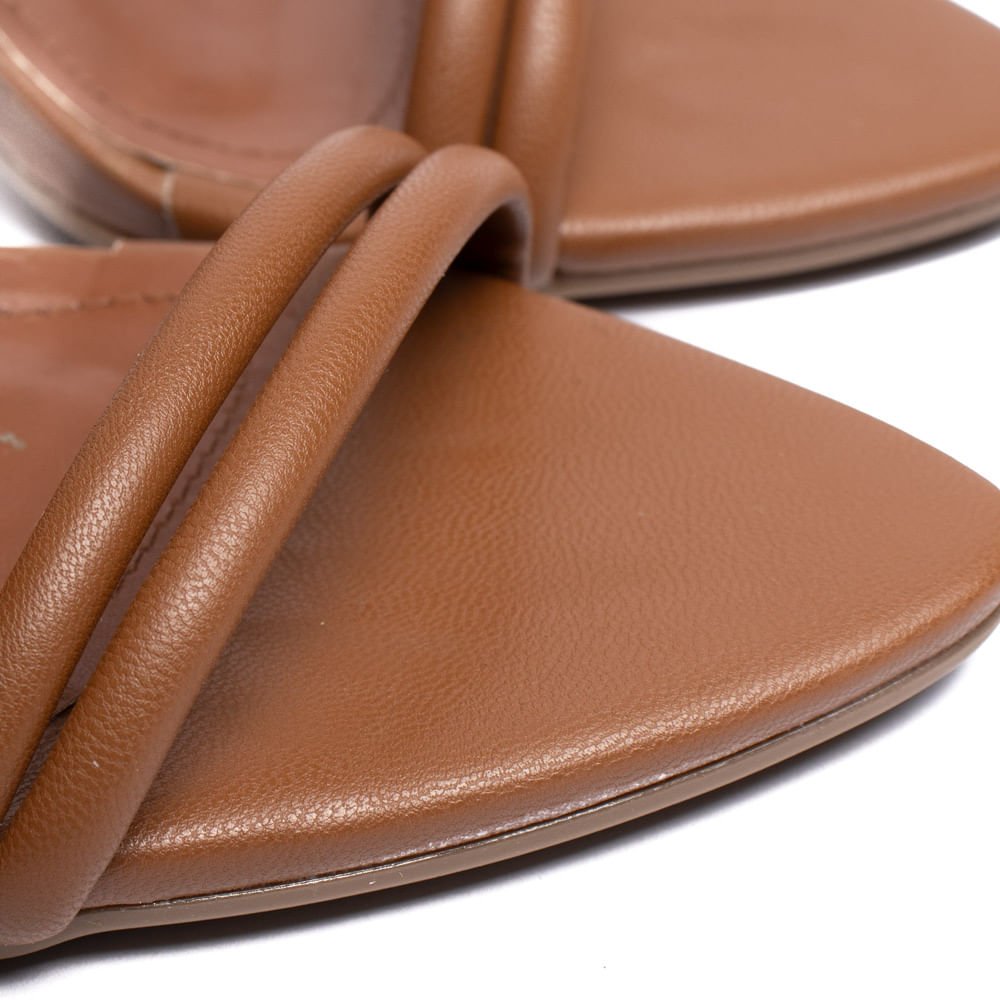 Sandália Feminina Via Marte Salto Fino Strass Marrom Marrom 6