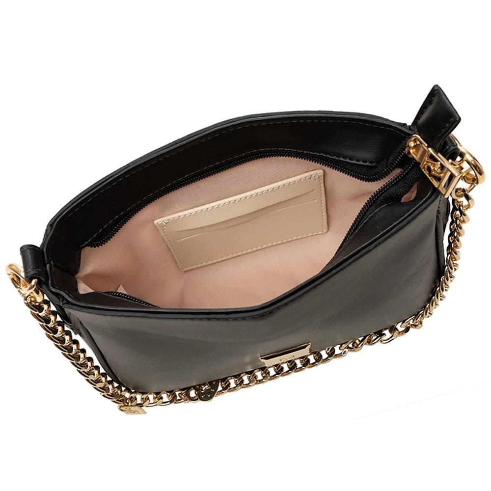 Bolsa Feminina Rafitthy Tote Pequena Correntinhas Preto Preto 4