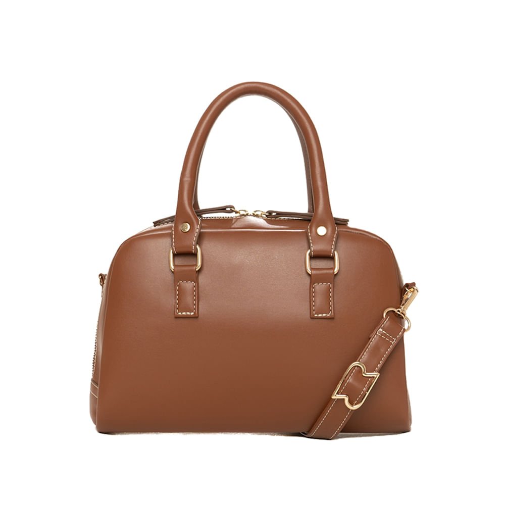Bolsa Feminina Rafitthy Tote Pequena Costuras Caramelo Caramelo