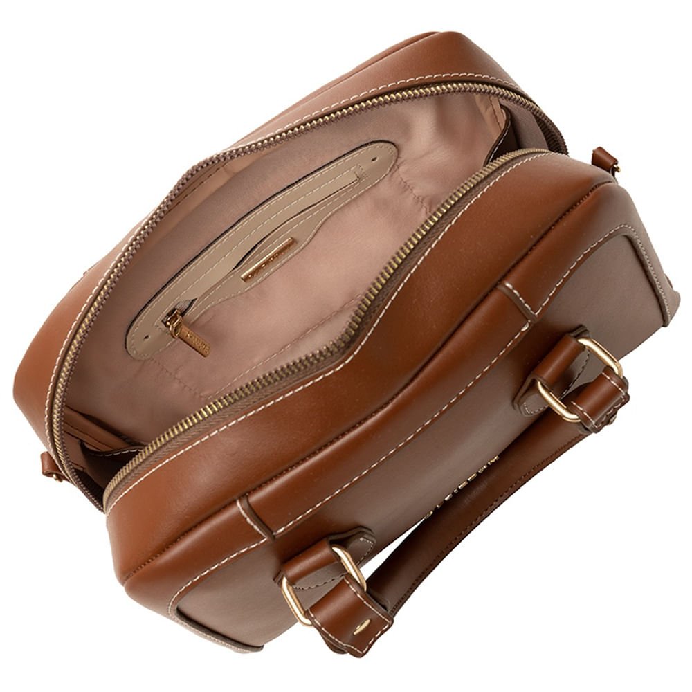Bolsa Feminina Rafitthy Tote Pequena Costuras Caramelo Caramelo 4