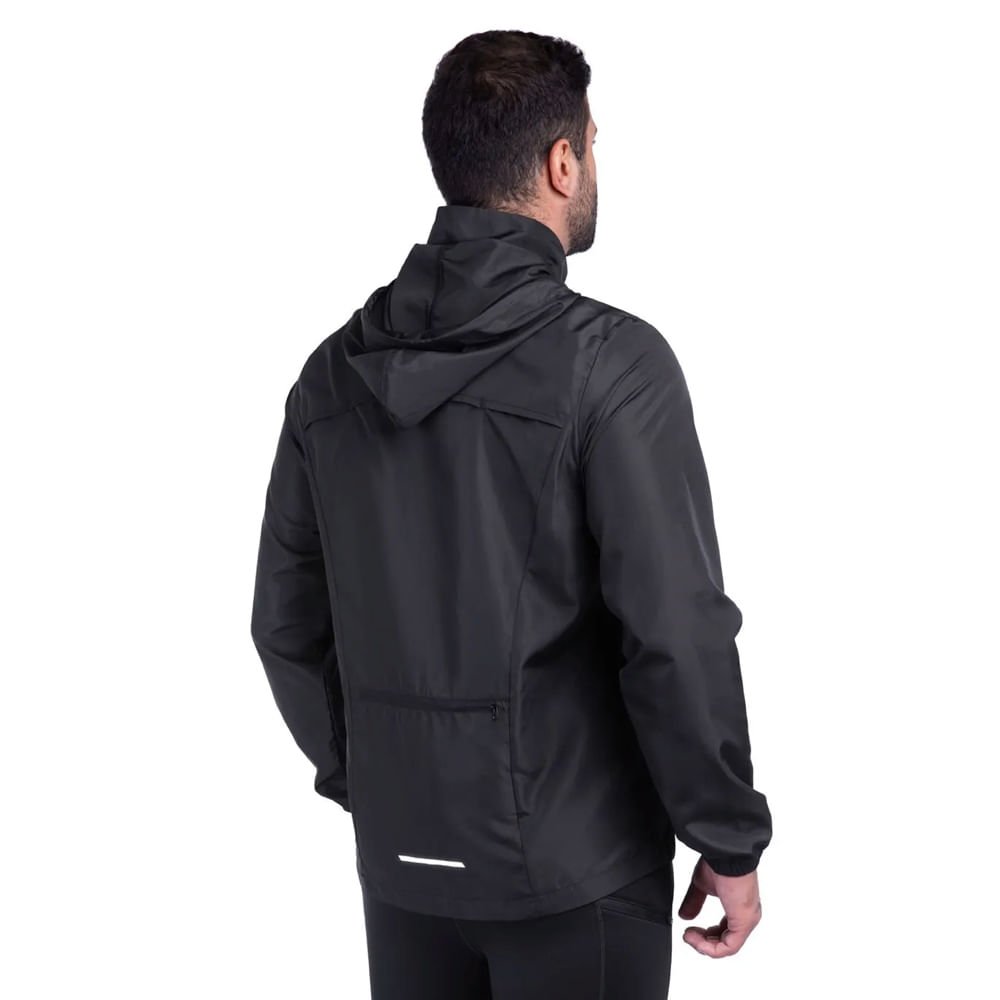 Jaqueta Masculina Mizuno Corta Vento Focus New Corrida Preto Preto 2