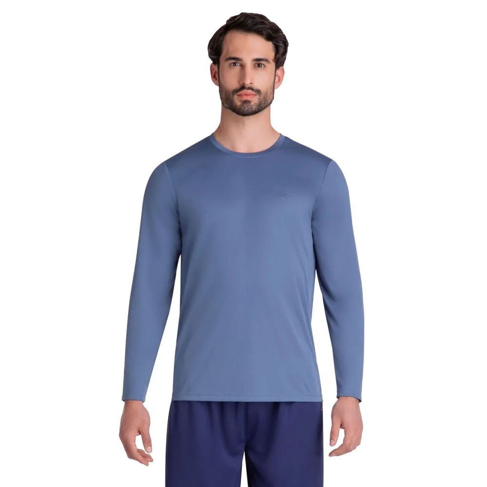 Camiseta Masculina Olympikus Essential UVA/UVB Azul