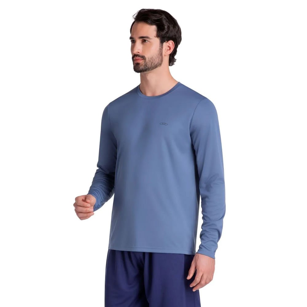 Camiseta Masculina Olympikus Essential UVA/UVB Azul Azul 3