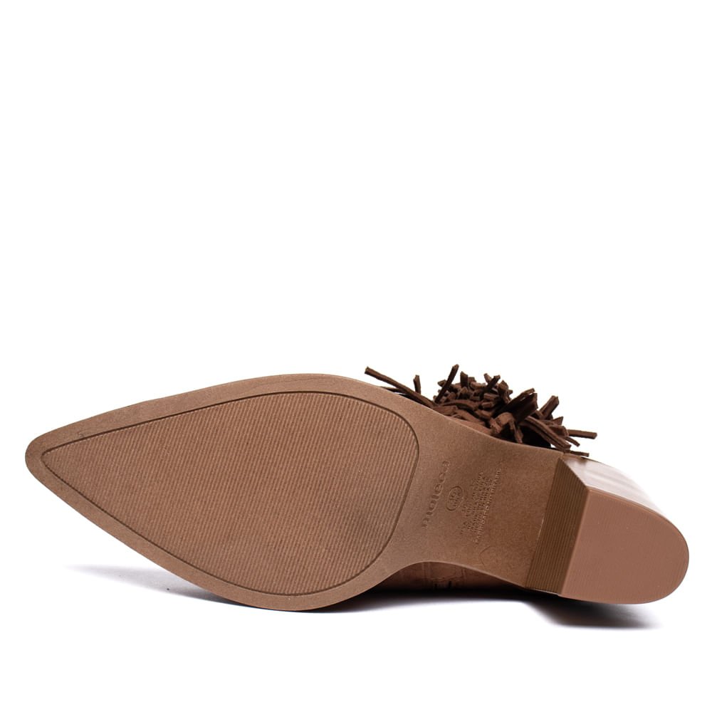 Bota Feminina Moleca Cano Médio Camurça Caramelo Caramelo 2