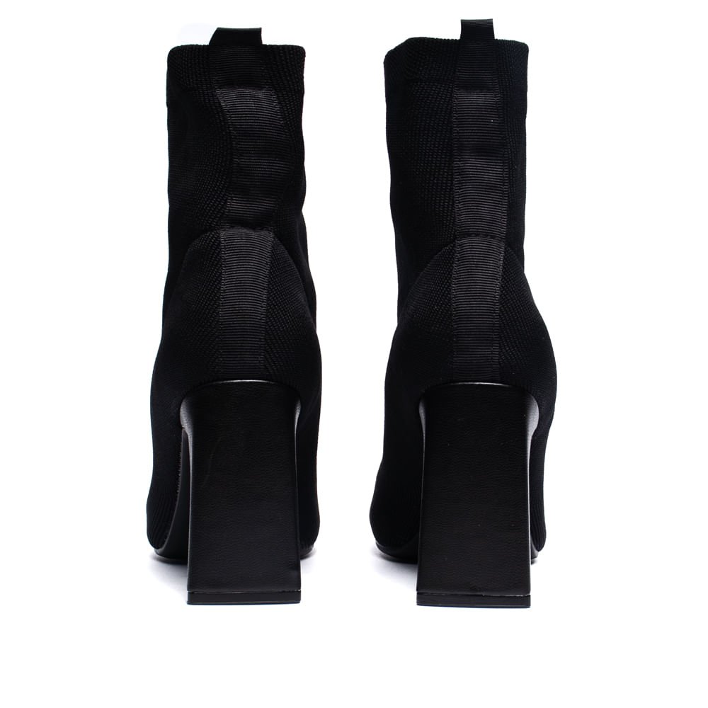 Bota Feminina Via Marte Tech Knit Salto Bloco Preto Preto 3