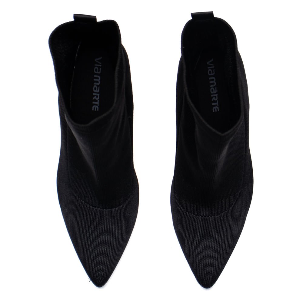 Bota Feminina Via Marte Tech Knit Salto Bloco Preto Preto 4