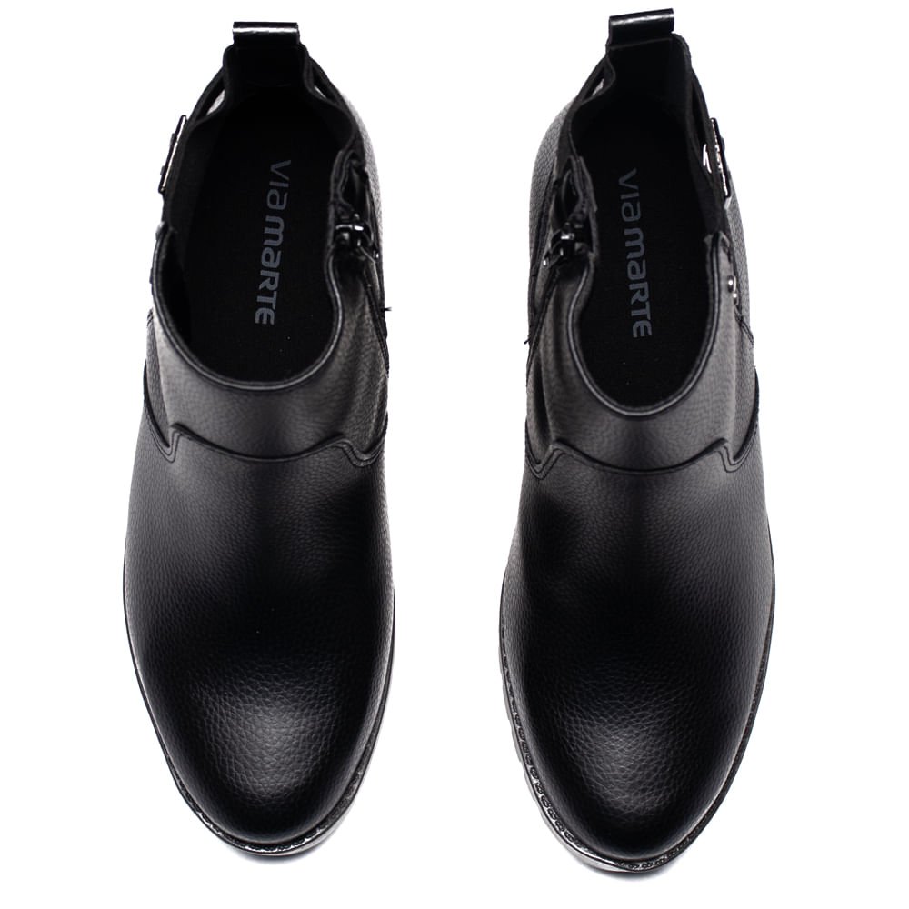 Bota Feminina Via Marte Chelsea Cano Médio Zíper Preto Preto 4