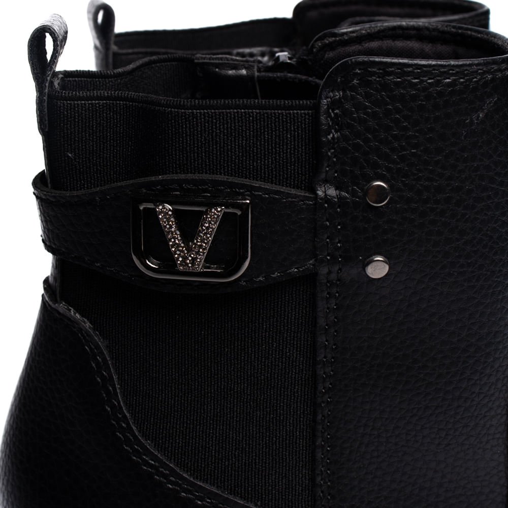 Bota Feminina Via Marte Chelsea Cano Médio Zíper Preto Preto 5