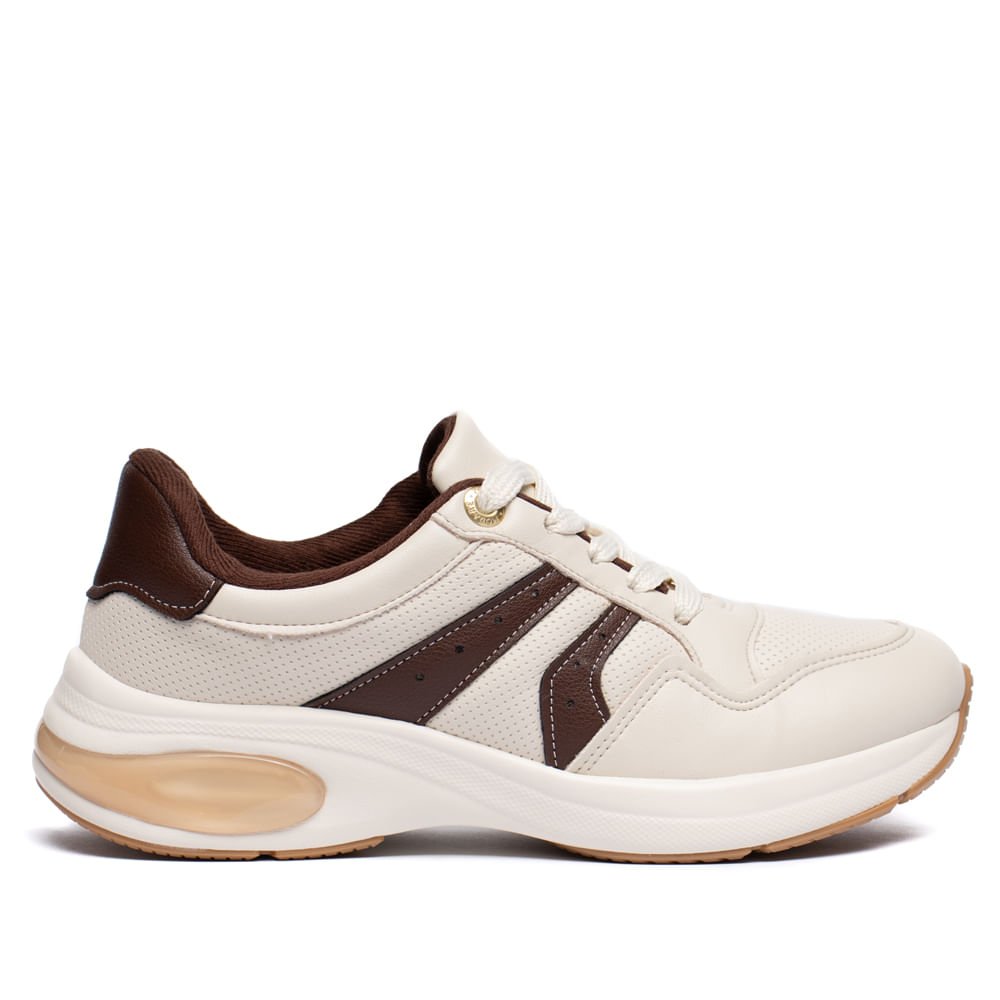 Tênis Feminino Modare Casual Gel Tech Branco/Café