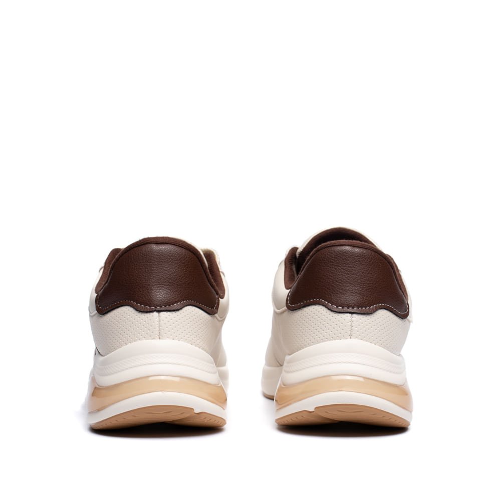 Tênis Feminino Modare Casual Gel Tech Branco/Café Branco 3
