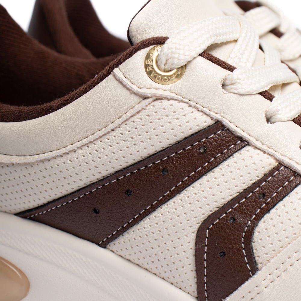 Tênis Feminino Modare Casual Gel Tech Branco/Café Branco 5