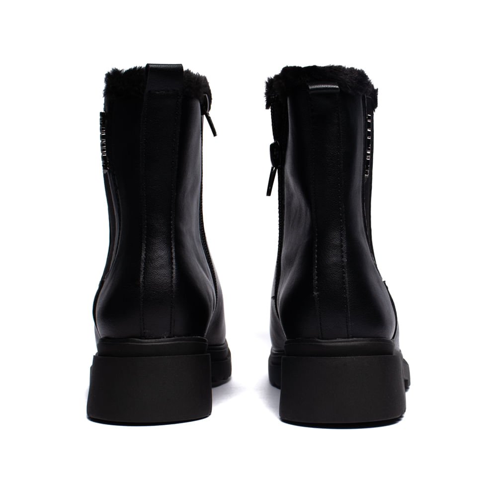 Bota Feminina Via Marte Cano Médio Tratorado Preto Preto 3