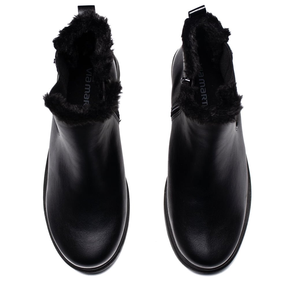 Bota Feminina Via Marte Cano Médio Tratorado Preto Preto 4