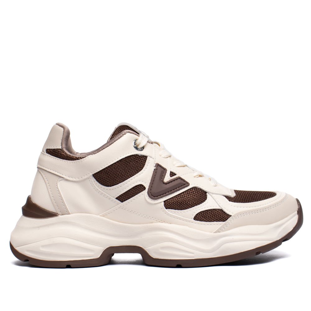 Tênis Feminino Via Marte Chunky Esportivo Off White/Marrom