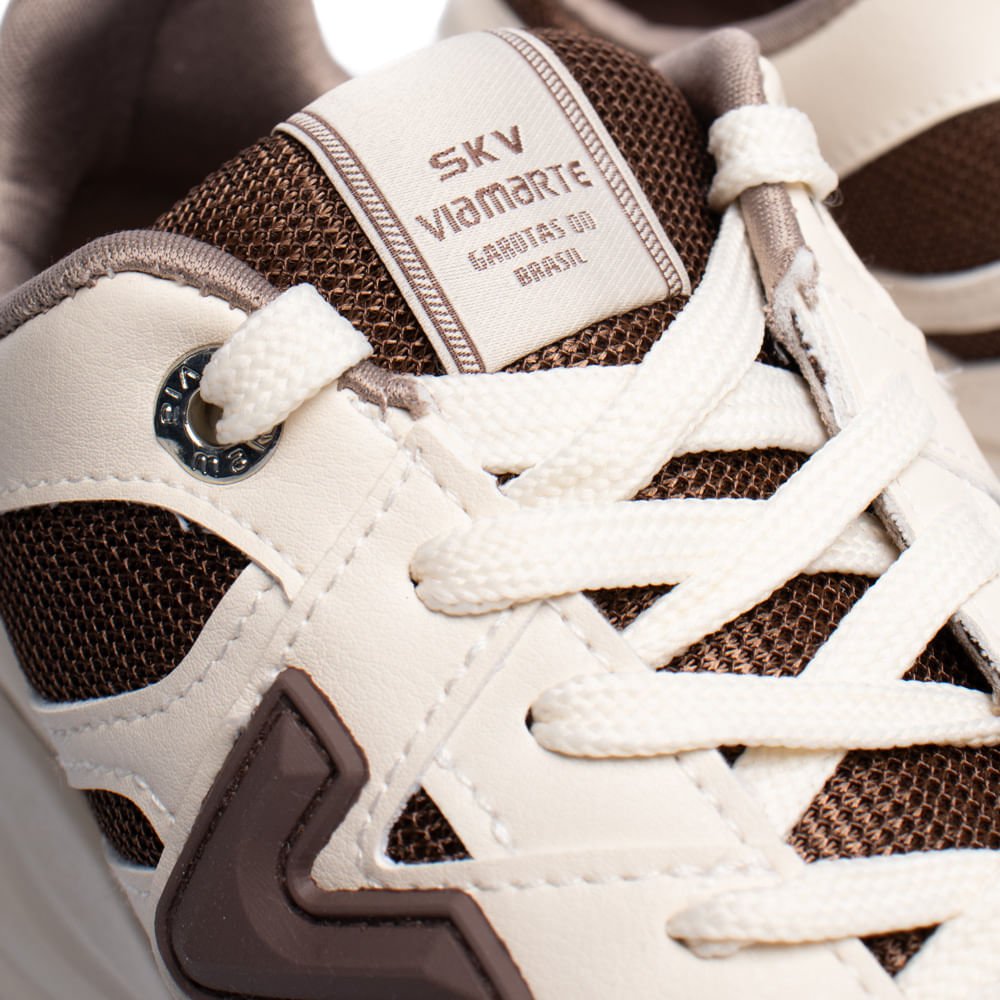 Tênis Feminino Via Marte Chunky Esportivo Off White/Marrom Off White/Marrom 5