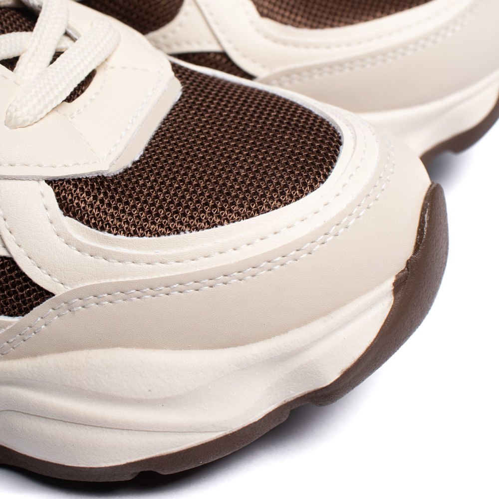 Tênis Feminino Via Marte Chunky Esportivo Off White/Marrom Off White/Marrom 6