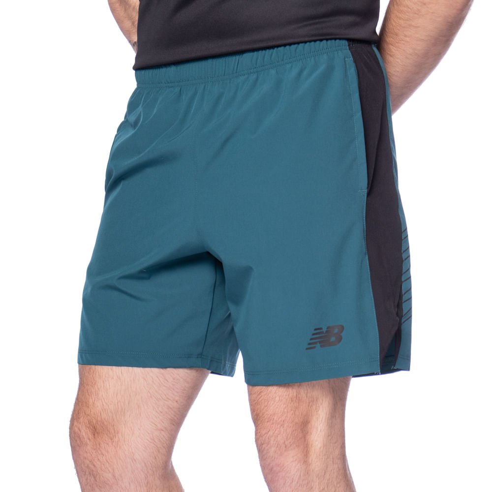 Bermuda Masculina New Balance Tenacity Esporte Verde/Preto