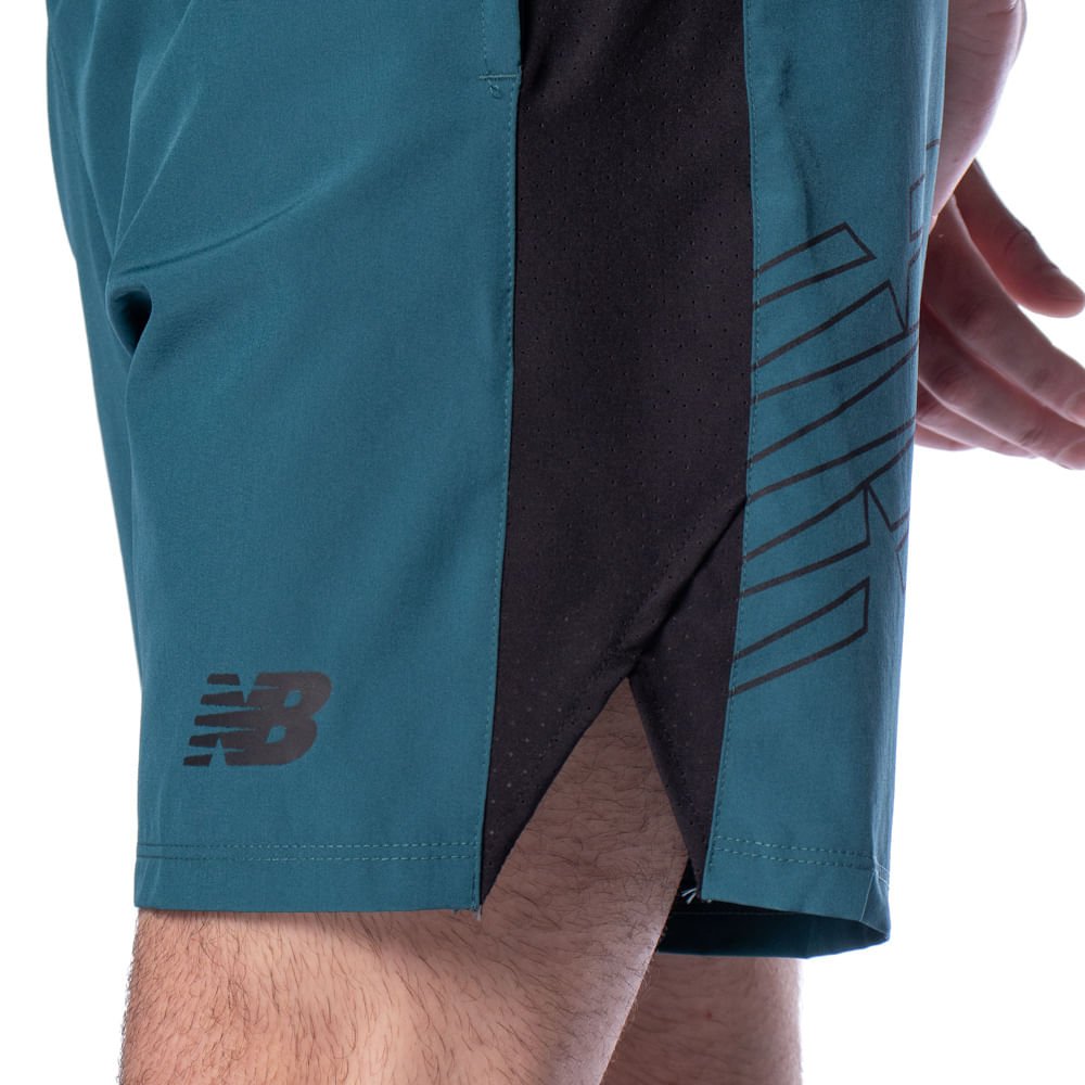 Bermuda Masculina New Balance Tenacity Esporte Verde/Preto Verde 4