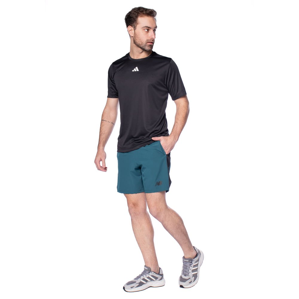 Bermuda Masculina New Balance Tenacity Esporte Verde/Preto Verde 5