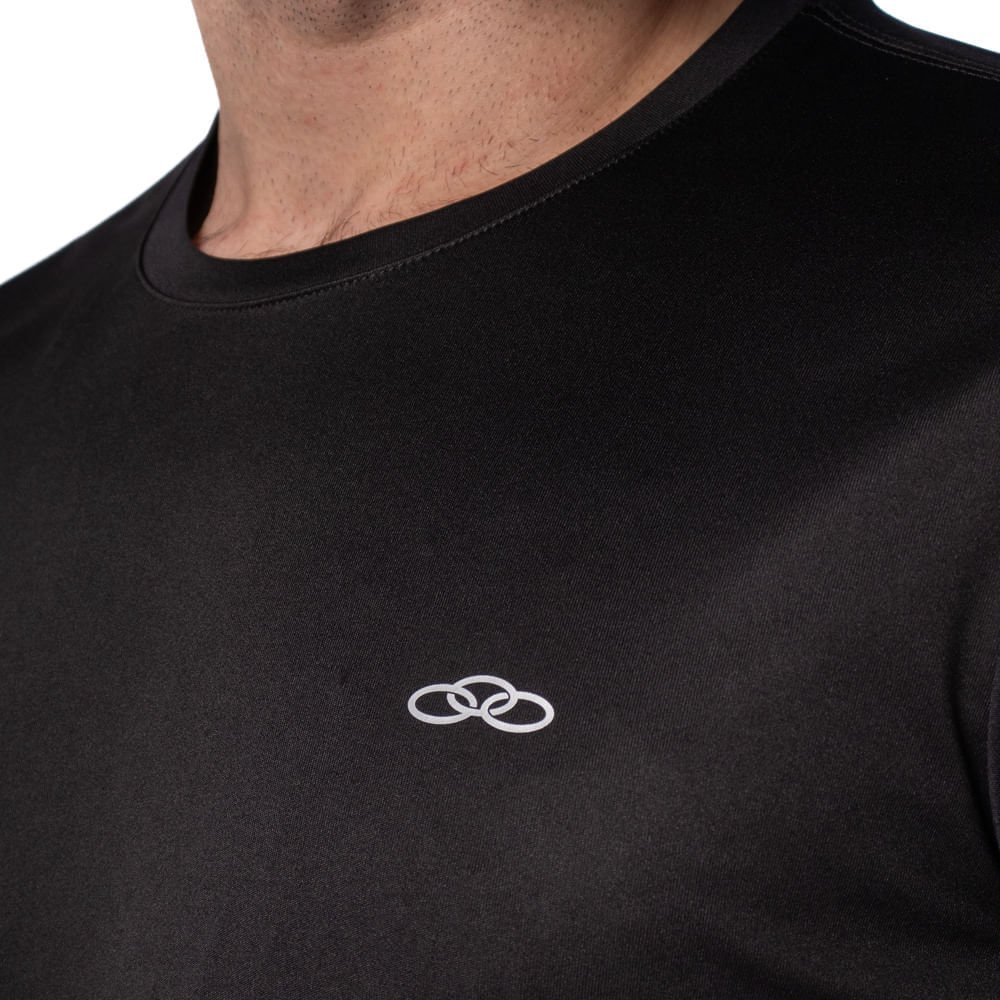 Camiseta Masculina Olympikus Essential Manga Curta Preto Preto 3