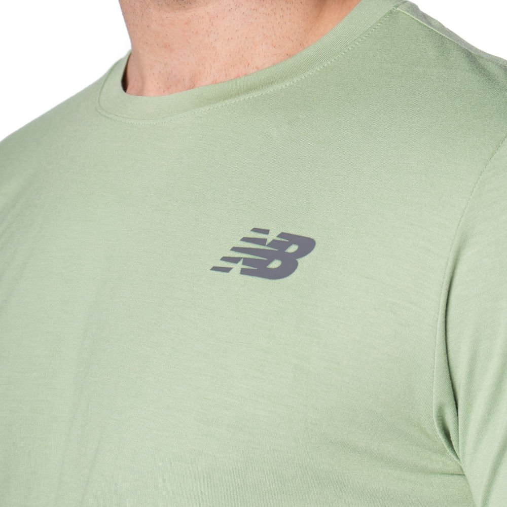 Camiseta Masculina New Balance Active Logo Verde Verde 3