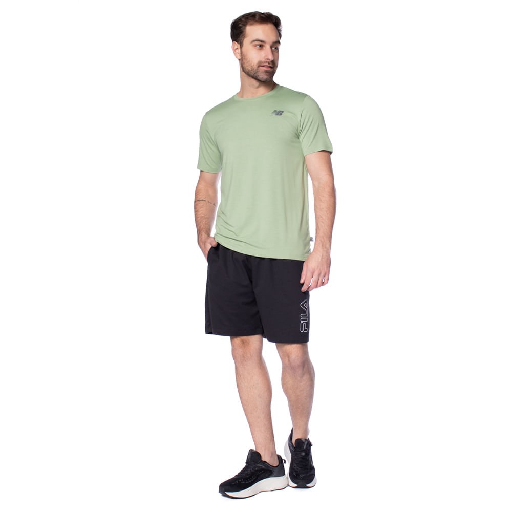 Camiseta Masculina New Balance Active Logo Verde Verde 5