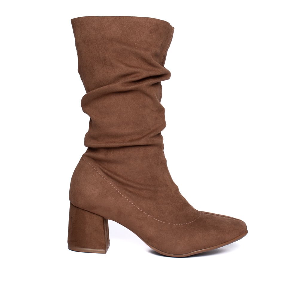Bota Feminina Beira Rio Slouch Camurça Caramelo