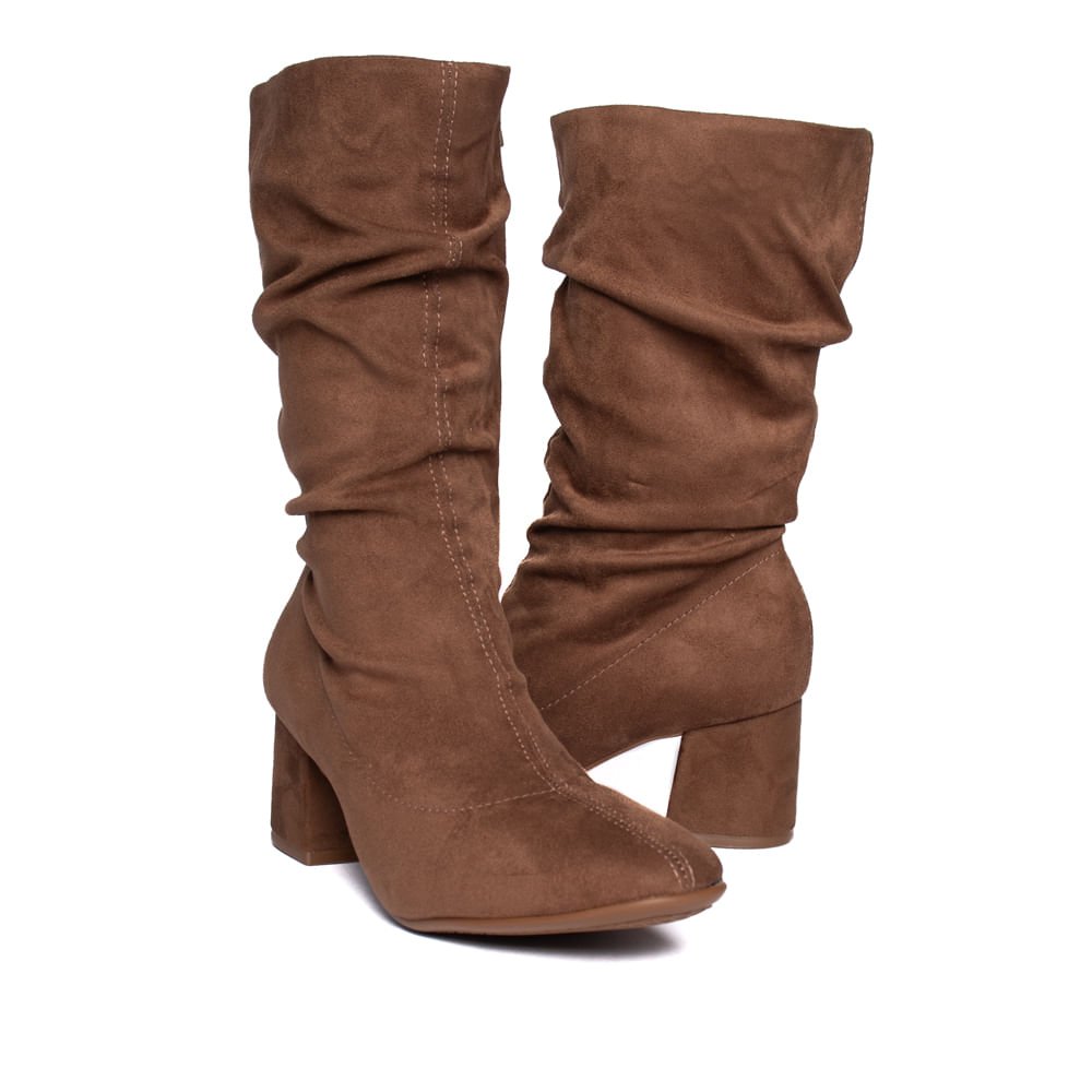 Bota Feminina Beira Rio Slouch Camurça Caramelo Caramelo 5