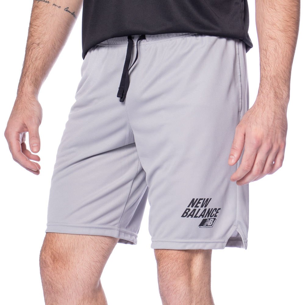 Bermuda Masculina New Balance Graphic 9 Esportivo Cinza