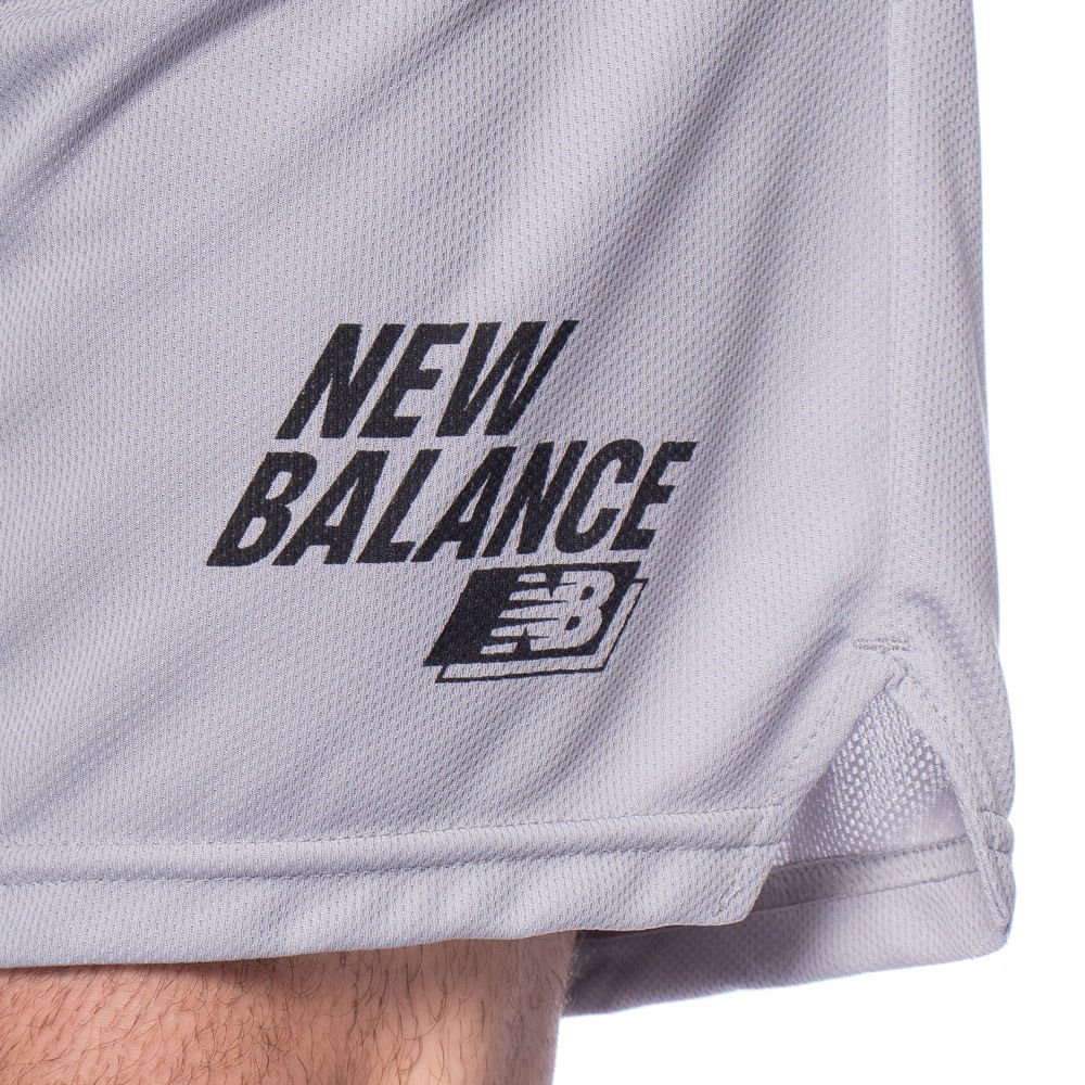 Bermuda Masculina New Balance Graphic 9 Esportivo Cinza Cinza 3