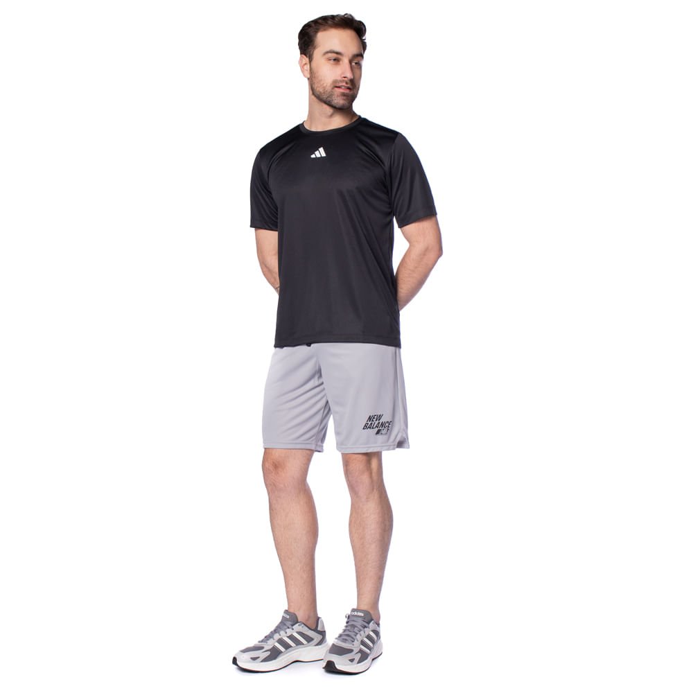 Bermuda Masculina New Balance Graphic 9 Esportivo Cinza Cinza 5