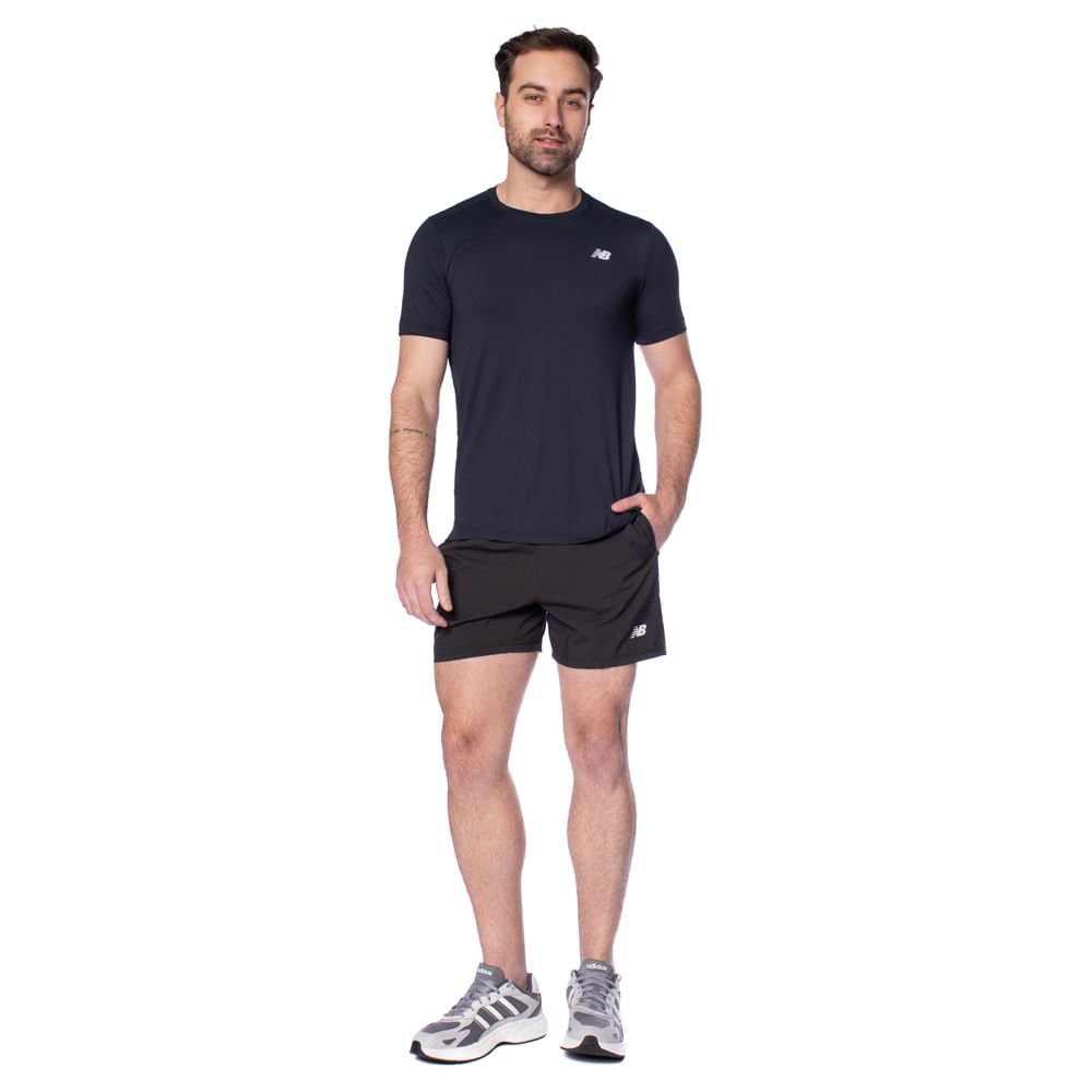 Short Masculino New Balance Essentials Esportivo Preto Preto 5