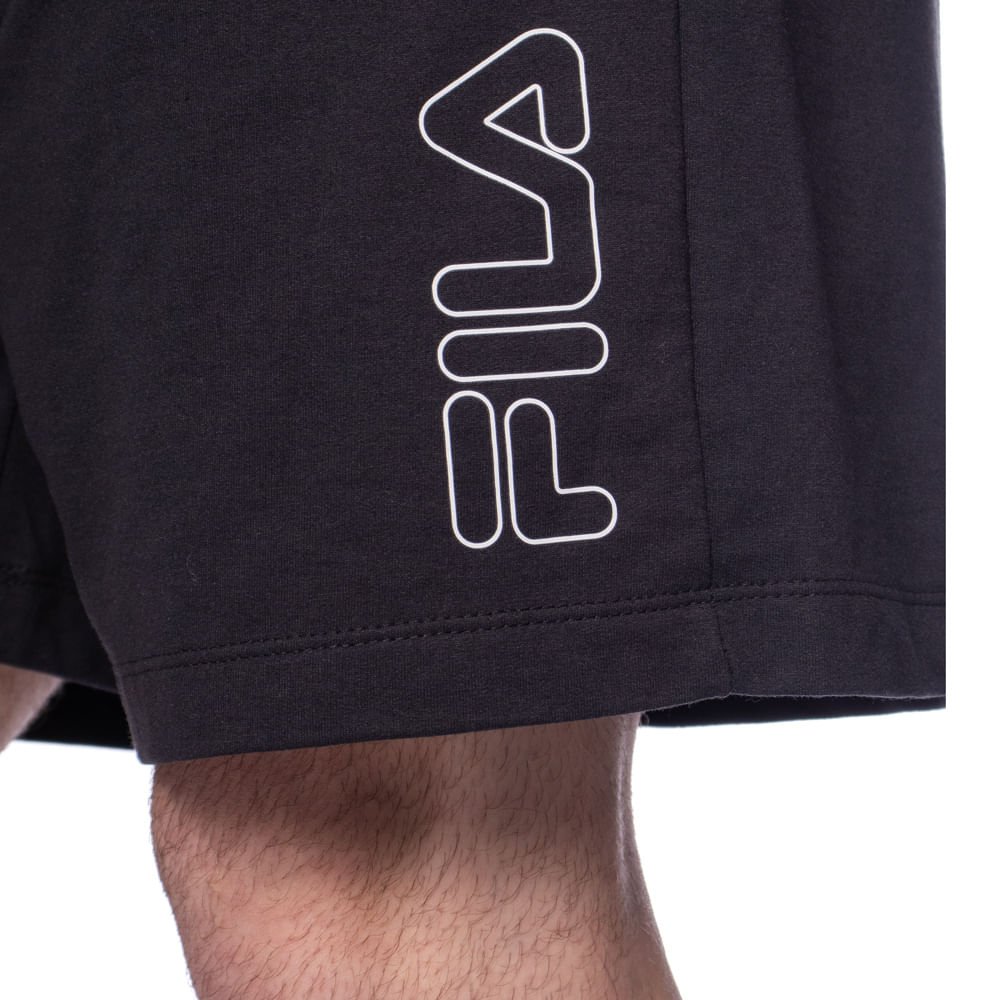 Bermuda Masculina Fila Outline Light Preto Preto 4