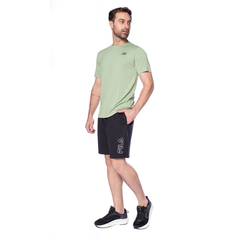 Bermuda Masculina Fila Outline Light Preto Preto 5