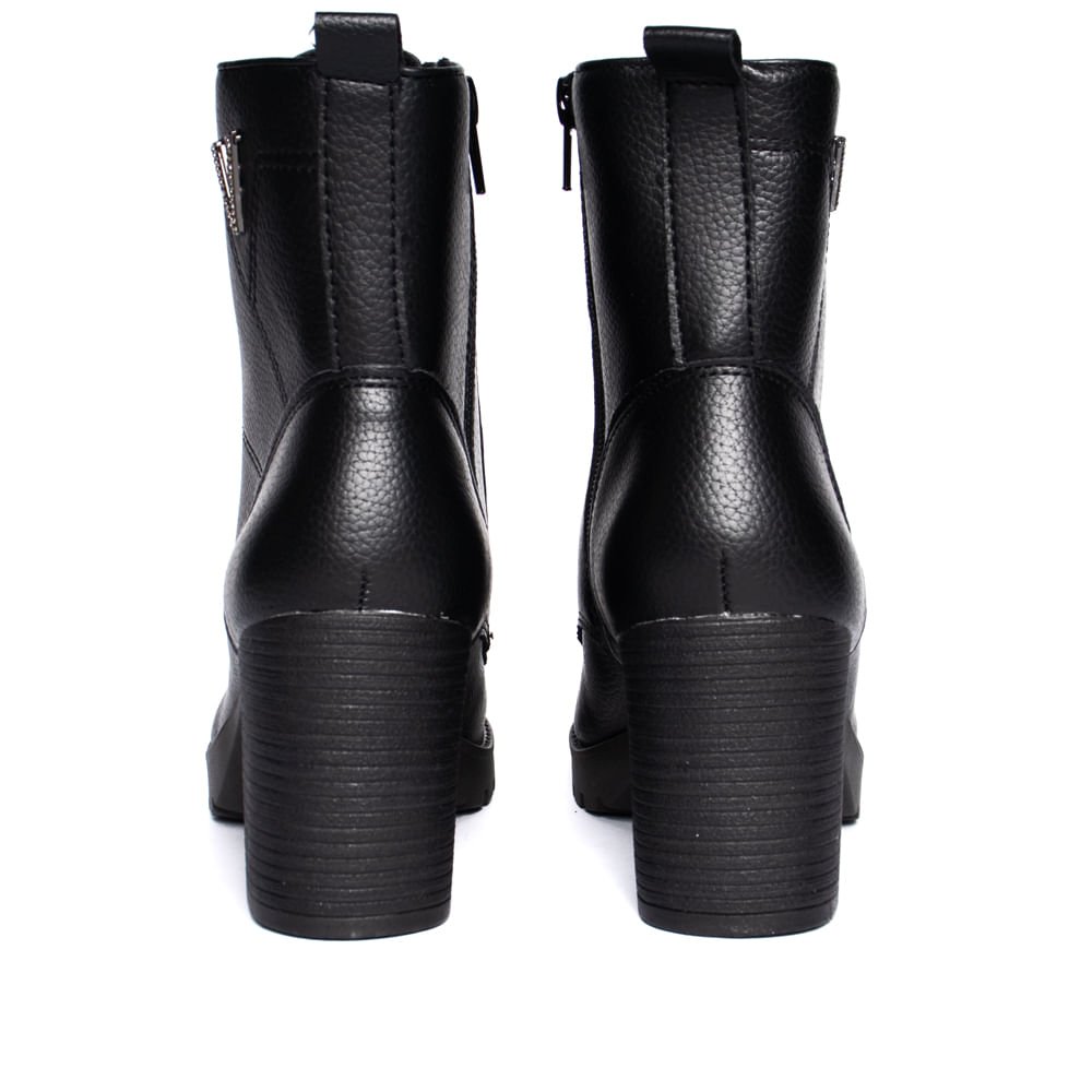 Coturno Feminino Via Marte Napa Burnished Strass Preto Preto 3