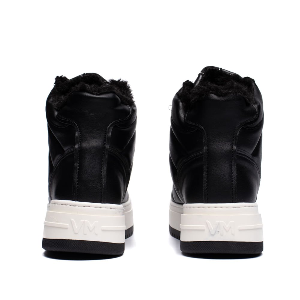 Tênis Feminino Via Marte Cano Alto Peluciado Preto Preto 3