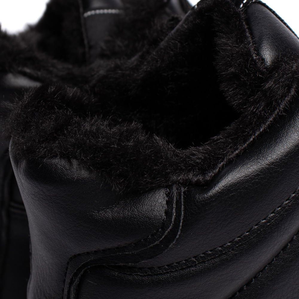 Tênis Feminino Via Marte Cano Alto Peluciado Preto Preto 6
