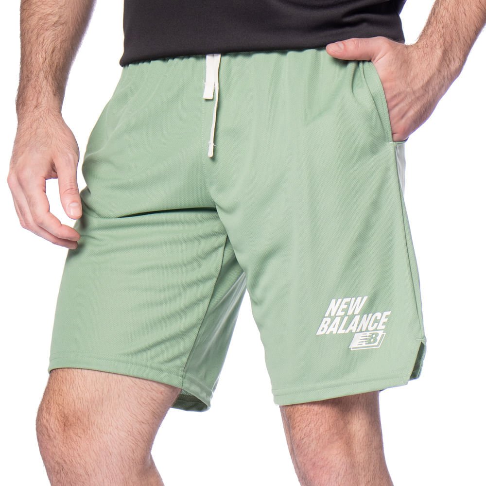 Bermuda Masculina New Balance Graphic 9 Esportivo Verde