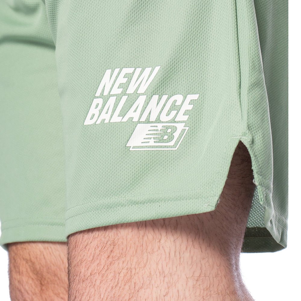 Bermuda Masculina New Balance Graphic 9 Esportivo Verde Verde 3