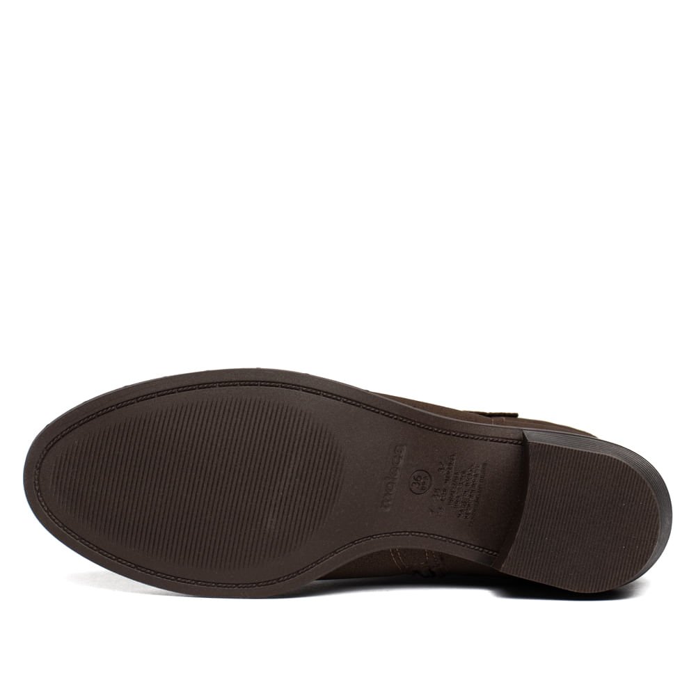 Bota Feminina Moleca Cano Médio Western Camurção Marrom Marrom 2