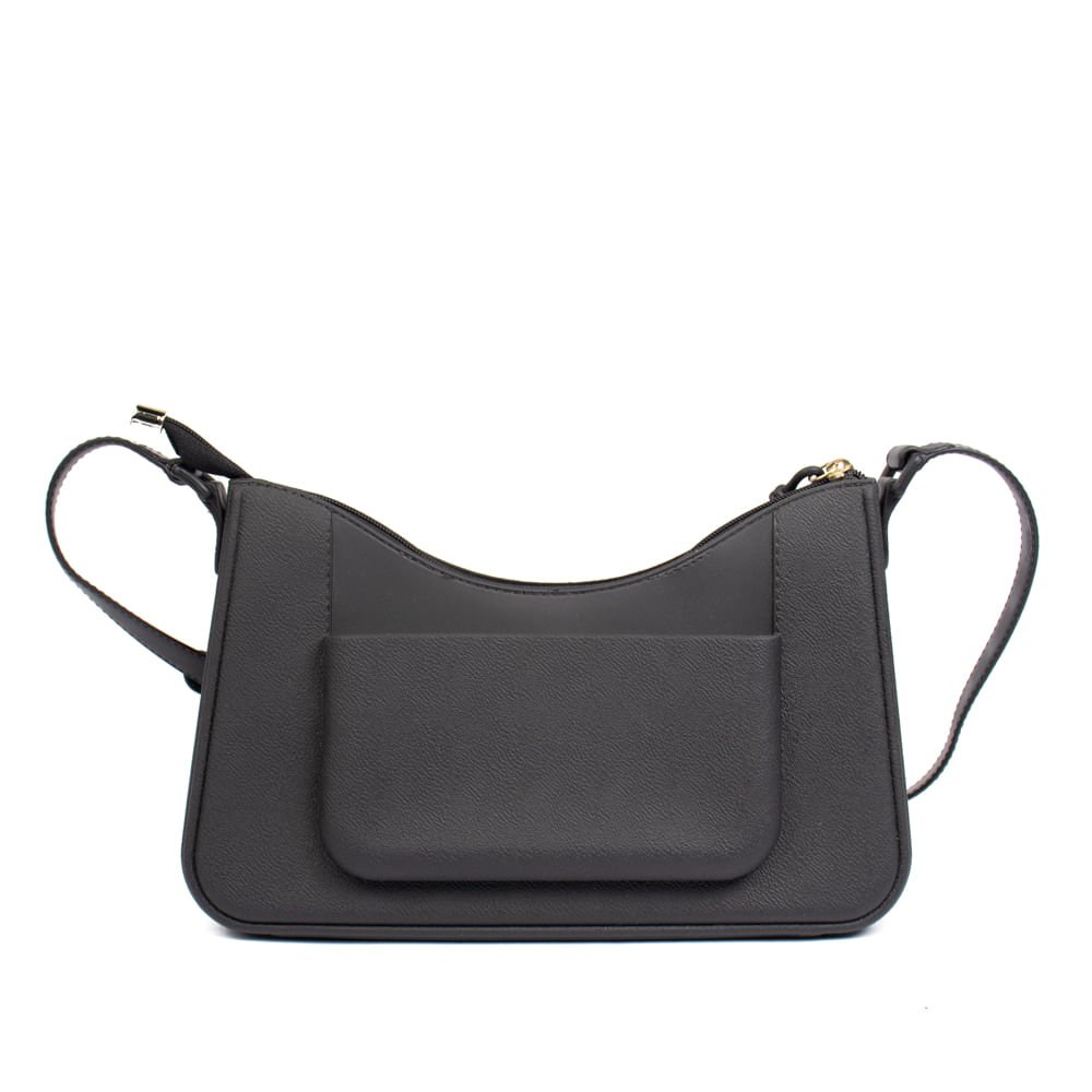 Bolsa Feminina Moleca Transversal Pequena PVC Preto Preto 2