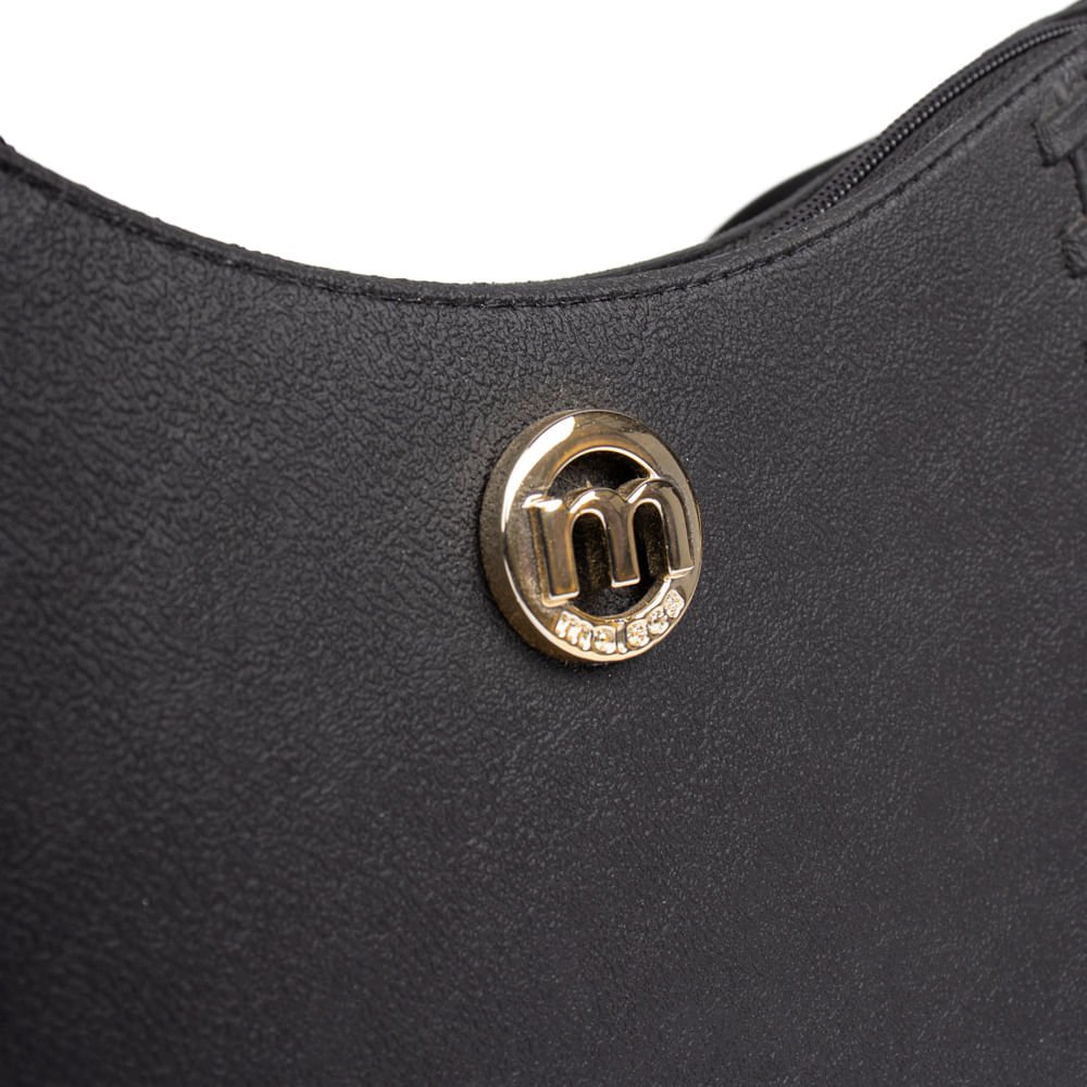 Bolsa Feminina Moleca Transversal Pequena PVC Preto Preto 4