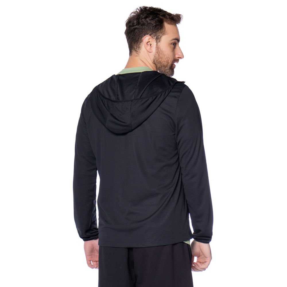 Jaqueta Masculina Fila Flow Sport Capuz Preto Preto 2